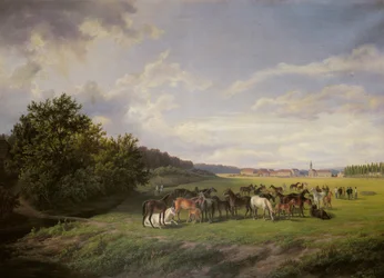 Vista de la yeguada de Kladrub en Bohemia, 1850